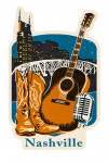 Nashville, Tennessee - Woodblock - Contour