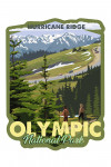 Olympic National Park, Washington - Hurricane Ridge and Hikers - Contour