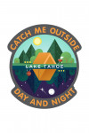Lake Tahoe, California - Catch Me Outside - Camping Scene - Vector - Contour