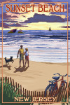 Sunset Beach, New Jersey - Sunset at the Beach - Lantern Press Artwork