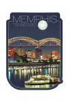 Memphis, Tennessee - Skyline at Night - Contour