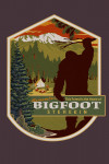 Stehekin, Washington - Home of Bigfoot - WPA Style - Contour - Lantern Press Artwork
