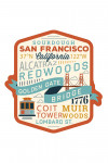 San Francisco, California - Typography Stacked - Contour