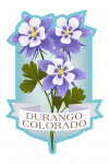 Durango, Colorado - Vintage Flora - Rocky Mountain Columbine - State Series - Contour