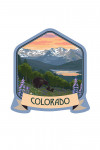 Colorado - Bear and Spring Flowers - Contour