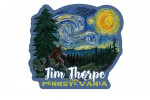 Jim Thorpe, Pennsylvania - Pocono Mountains - Bigfoot Starry Night - Contour - Lantern Press Artwork