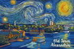 Alexandria, Virginia - Starry Night - Lantern Press Artwork