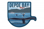 Depoe Bay, Oregon - Humpback Whale Family - Contour - Lantern Press Artwork