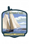 Astoria, Oregon - Butterfly Fleet - Contour - Lantern Press Poster
