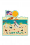 Sunset Beach - New Jersey - Flagpole - Geometric - Dalmatian - Contour