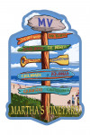 Martha's Vineyard, Massachusetts - Destinations Sign - Contour