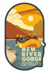 Canyon Rim, WV - Rafters & Bridge - Vector - Contour - Lantern Press Artwork