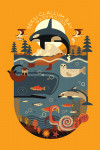 Sekiu, Clallum Bay, Washington - Marine Animals - Geometric - Contour - Lantern Press Artwork