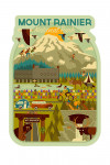 Mount Rainier National Park, Washington - Geometric National Park Series - Contour - Lantern Press Artwork