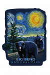 Big Bend National Park - Texas - Black Bears - Starry Night - Contour