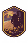Long Beach Island, New Jersey - Sunset Beach - Bigfoot - WPA Style - Contour