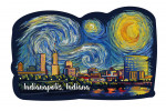 Indianapolis, Indiana - Starry Night - Skyline - Contour