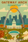 Gateway Arch National Park, Missouri - Geometric National Park Series