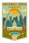 Gateway Arch National Park, Missouri - Geometric National Park Series - Contour