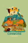 Canmore, Canada - Winter Wonderland - Geometric - Contour - Lantern Press Artwork