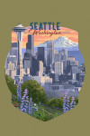Seattle, WA - View from Kerry Park- Contour