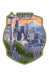 Seattle, WA - View from Kerry Park- Contour