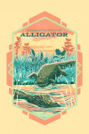 Everglades National Park, Florida - Vintage Print Press - Alligator - Contour
