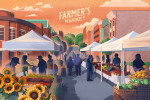 Farmer's Market - Lithograph