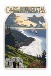 Oregon Coast - Cape Perpetua - Contour - Lantern Press Artwork