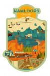 Kamloops, Canada - Mountain Geometric - Contour - Lantern Press Artwork