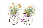 Nature's Beauty Series - Overflowing Flowers Bike - Contour