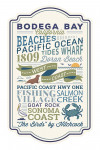 Bodega Bay, California - Stacked Typography - Contour - Lantern Press Artwork