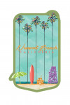 Newport Beach, California - Tall Palms Beach Scene - Contour - Lantern Press Artwork