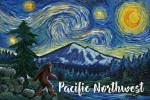 Pacific Northwest - Starry Night - Bigfoot