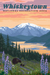 Whiskeytown, California - Bear & Spring Flowers -  Lantern Press Artwork