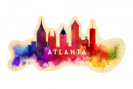 Atlanta, Georgia - Skyline Abstract - Contour