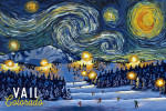 Vail, Colorado - Starry Night - Ski Resort with Mountain