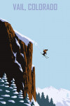 Vail, Colorado - Painterly - Skier Jumping