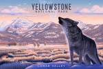 Yellowstone National Park, Wyoming - Lithograph - Lamar Valley Wolf Scene