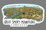 Great Smoky Mountains, Tennessee - Line Drawing  - Contour