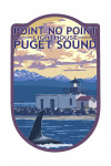 Washington - Point No Point Lighthouse - Painterly - Contour