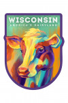 Wisconsin - America's Dairyland - Vivid - Cow - Contour