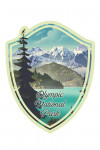 Olympic National Park, Washington - Lithograph National Park Series - Lake and Mountains - Contour