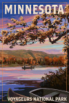 Lake Kabetogama, Minnesota - Painterly - Lake Sunset Scene