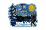 Montana - Big Sky Country - Winter Bigfoot - Van Gogh Starry Night - Contour