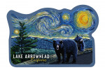 Lake Arrowhead, California - Black Bear & Cubs with Flowers - Contour