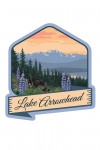 Lake Arrowhead, California - Black Bear & Cubs with Flowers - Contour
