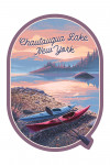 Chautauqua Lake, New York - Get Outside Series - Glossy Sunrise - Kayak - Contour