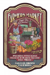 San Luis Obispo, California - Farmers Market Vintage Sign - Contour