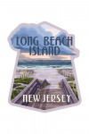 Long Beach Island, New Jersey - Beach Boardwalk Scene - Contour